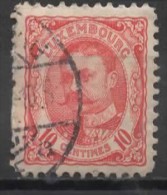 LUXEMBOURG 1906 Grand Duke William IV - 10c. - Red  FU PAPER ATTACHED - 1906 Guillaume IV