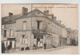 CPSM VILLAINES LA JUHEL (Mayenne) - La Grande Rue Hôtel Broteau - Villaines La Juhel