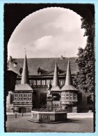 Einbeck - S/w Rathaus Mit Eulenspiegel Brunnen - Einbeck