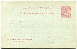 MONACO ENTIER PRINCE ALBERT 1er 10 C. ROUGE (VERDATRE) AVEC REPONSE PAYEE - Postwaardestukken