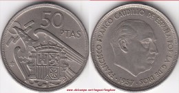 SPAGNA 50 Pesetas 1957 (58) Gral. Francisco Franco  KM#788 - Used - 50 Pesetas