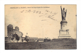 Chatillon-sur-Marne: Statue Du Pape Urbain II Et Les Ruines (15-4004) - Châtillon-sur-Marne