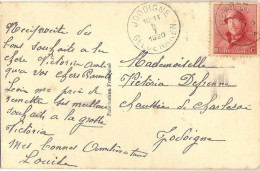 Carte Postale De Perwez Vers Jodoigne 4 Janvier 1920 (Ja34) - 1919-1920 Behelmter König