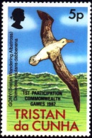 BIRDS-WANDERING ALBATROSS-OVPT-TRISTAN DA CUNHA-1982-SCARCE-MNH-B6-892 - Albatros & Stormvogels