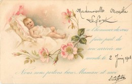 NAISSANCE - CPA ILLUSTREE  "FAIRE PART DE NAISSANCE3 - 1906 - VOIR 2 SCANS. - Birth