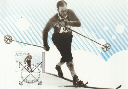 Norway Maximum Card Mi 1640-1643 Centenary Of Norwegian Ski Federation - Thorleif Haug - Espen Bredesen - Kjetil André - Cartes-maximum (CM)