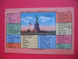 Statue Of Liberty,New York City;BUSY PERSONS CORRESPONDENCE CARD - Statue De La Liberté