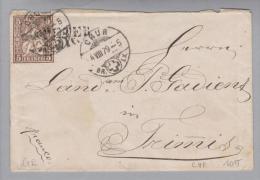 Heimat GR St.Peter 1879-08-04 Sitzende H. Auf Brief N.Trimis - Storia Postale