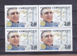 AC - TURKEY STAMP - 2015 NOBEL PRIZE IN CHEMISTRY, DNA Prof Dr AZIZ SANCAR  MNH BLOCK OF FOUR  10 DECEMBER 2015 - Ungebraucht