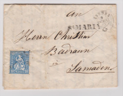 Heimat GR St.Maria 1863-10-09 Brief Nach Zernez Mit Zu#31 Sitzende Helvetia - Storia Postale