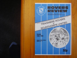 FOOTBALL 1983 TRANMERE ROVERS V SCUNTHORPE UNITED PROGRAMME FOOTBALL LEAGUE Division 4. - Andere & Zonder Classificatie