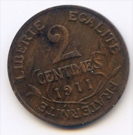 2 CENTIMES " DUPUIS" 1911 SUP - 2 Centimes