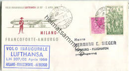 Luftpost Deutsche Lufthansa - Eröffnungsflug Mailand - Hamburg Am 2.April 1959 - Poste Aérienne