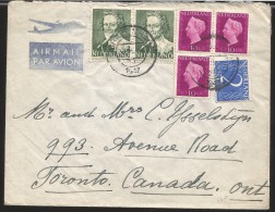 E)1947 NETHERLANDS, QUEENS, MULTIPLE STAMPS, RARE DESTINATION, CIRCULATED COVER TO CANADA - Briefe U. Dokumente