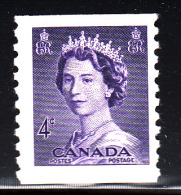 Canada MH Scott #333 4c Queen Elizabeth II, Karsh Portrait Coil - Coil Stamps