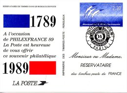 FRANCE. Souvenir Philatélique De 1989. Révolution Française/Philexfrance'89. - French Revolution