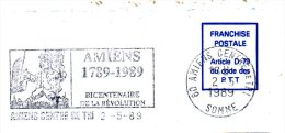 FRANCE. Flamme Sur Fragment De 1989. Révolution Française - Rivoluzione Francese