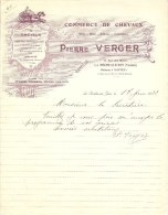Lettre Avec Entête Pierre Verger Commerce De Chevaux La Roche-sur-Yon - Cheval - Agriculture