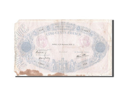 Billet, France, 500 Francs, 1888, 1939, B+, Fayette:31.49, KM:88c - 500 F 1888-1940 ''Bleu Et Rose''