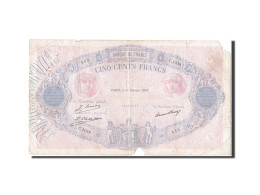 Billet, France, 500 Francs, 1888, 1928-02-01, B+, KM:66k - 500 F 1888-1940 ''Bleu Et Rose''