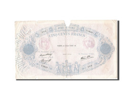 Billet, France, 500 Francs, 1888, 1937-08-05, B+, Fayette:31.1, KM:88a - 500 F 1888-1940 ''Bleu Et Rose''