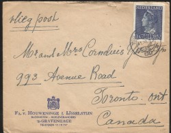 E)1931 NETHERLANDS, QUEEN, FANCY CANCE., CIRCULATED COVER TO CANADA, XF - Covers & Documents