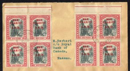 BAHAMAS  1919 Local Letter  WAR CHARITY 3.6.18 Overprint  SG 101 - 2 Blocks Of 4 - 1859-1963 Crown Colony