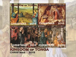 TONGA - 2015 - Noël 2015, La Nativité, Peintures - BF Neufs // Mnh - Tonga (1970-...)