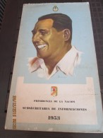 JUAN DOMINGO PERON - CALENDARIO GIGANTE DE 1953 - 64 X 37 Cm - De La PRESIDENCIA DE LA NACION - Impecable Y Completo - Grand Format : 1941-60