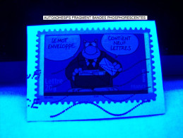 2005 N° 64 N° 3833   AUTOADHÉSIFS DEUX BANDES PHOSPHORESCENTES FRAGMENT OBLITÉRÉ - Used Stamps