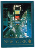 O685 New York - Time Square By Night - Notturno Nuit Notte Nacht Noche / Viaggiata 1989 - Time Square