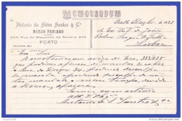 PORTO, PORTUGAL - MEMORANDUM De ANTONIO DA SILVA SANTOS & Cª -- PORTO, 16 DE DEZEMBRO DE 1926 - Portugal