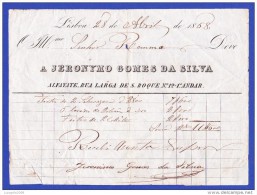 1858 . PORTUGAL -- A JERONYMO GOMES DA SILVA - LISBOA, 28 DE ABRIL DE 1858 - Portugal