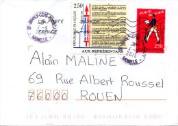 FRANCE. N°2603 De 1989 Sur Enveloppe Ayant Circulé. Déclaration Des Droits De L'Homme Et Du Citoyen. - French Revolution