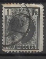 LUXEMBOURG 1926 Grand Duchess Charlotte - 1f. - Black  FU SOME PAPER ATTACHED - 1926-39 Charlotte De Profil à Droite