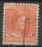 LUXEMBOURG 1914  Grand Duchess Adelaide -  40c. - Red   FU PAPER ATTACHED - 1914-24 Marie-Adelaide