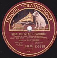 78 Tours DISQUE "GRAMOPHONE"  K 5898  état TB  Maurice CHEVALIER  MON COCKTAIL D'AMOUR  PERSONNE NE S'EN SERT MAINTENANT - 78 T - Disques Pour Gramophone