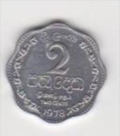 SRI LANKA  2 CENTS   ANNO 1978 UNC - Sri Lanka