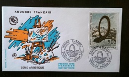 ANDORRE Peinture, Beaux Arts, Yvert  N° 423 FDC, Enveloppe 1er Jour ( Mauro Staccioli) - Other & Unclassified