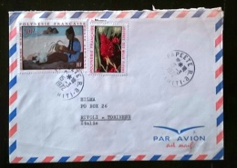 POLYNESIE Lettre Pour La France De 1972 - YT N° 83 Et PA 40 - Fleur Rouge - Peinture - Tableau - Yves De Saint Front - Otros & Sin Clasificación