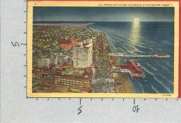 CARTOLINA VG USA - GALVESTON Texas - Moonlight Along The Beach - 9 X 14 - ANN. 1951 - Galveston