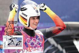 Spain 2014 - XXII Olimpics Winter Games Sochi 2014 Gold Medals Special Maxicard - Natalie Geisenberger - Winter 2014: Sotschi