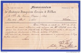 PORTUGAL - MEMORANDUM De ANTÓNIO JOAQUIM CORRÊA & FILHOS - PORTO, 14 DE ABRIL DE 1921 - Portugal