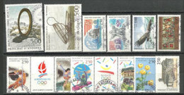 Année Complète ANDORRE 1992. 12 T-p Oblitérés Première Qualité, - Annate Complete