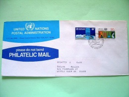 United Nations (New York) 1980 FDC Cover To USA - Building - Economic And Social Council - Chemistry Hands Wheat - Storia Postale