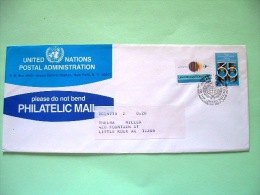 United Nations (New York) 1980 FDC Cover To USA - 35 Anniversary Of United Nations - Air Mail - Lettres & Documents