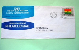 United Nations (New York) 1982 Cover To USA - Bolivia Flag - Disarmament Slogan - Briefe U. Dokumente