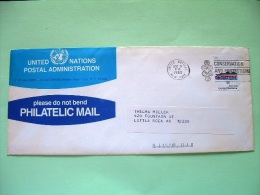 United Nations (New York) 1983 Cover To USA - Security At Sea - Ship - Conservation Of Nature Slogan - Cartas & Documentos