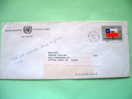 United Nations (New York) 1984 Cover To USA - Chile Flag - Cartas & Documentos