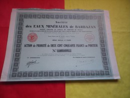 EAUX MINERALES DE BARBAZAN (250 Francs) 1931 - Ohne Zuordnung